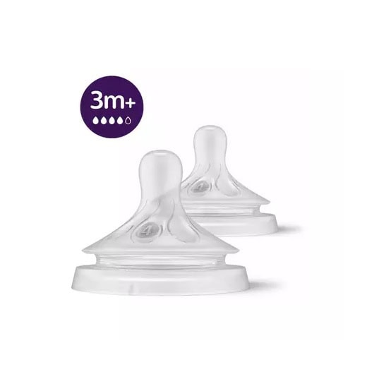 Tetina Natural Resonse, 3 Luni+, Debit 4, 2 Bucati, SCY964/02, Philips Avent
