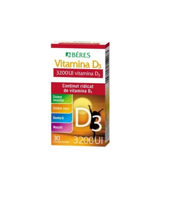 Vitamina D3, 3200 UI, 30 Comprimate, Béres