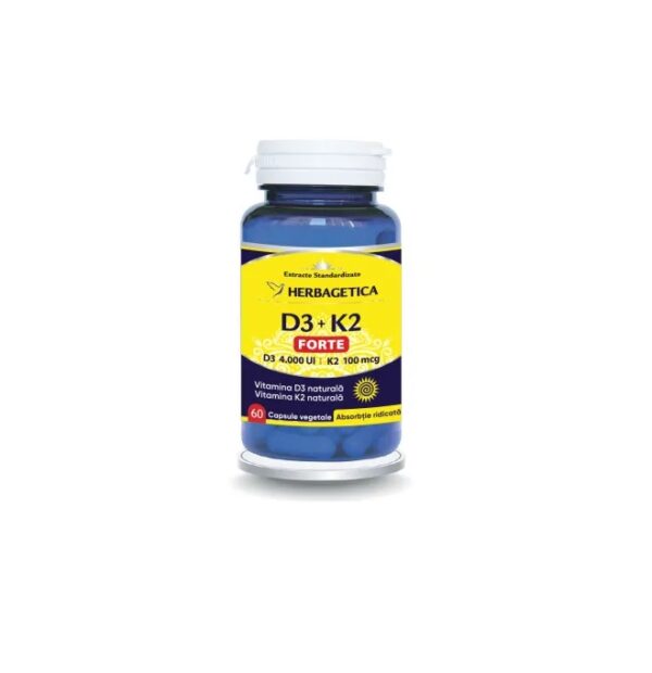 Vitamina D3+K2 Forte, 60 Capsule, Herbagetica