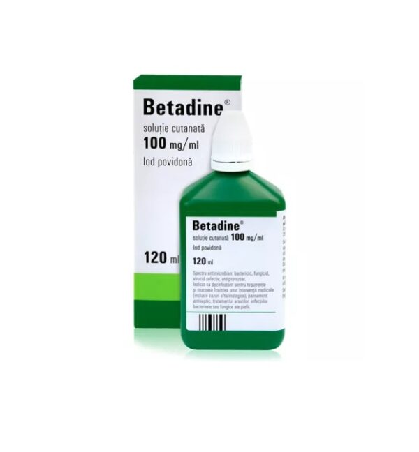 betadine-solutie-100-mg-ml-120-ml-egis-pharmaceuticals-O25579-farmacia-morpheus Betadine Solutie, 100 mg/ml, 120 ml, Egis Pharmaceuticals