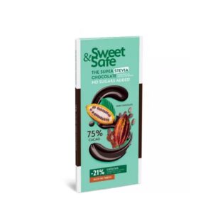 Ciocolata Amaruie cu Indulcitor Natural din Stevia, 90 g, Sly Nutricia