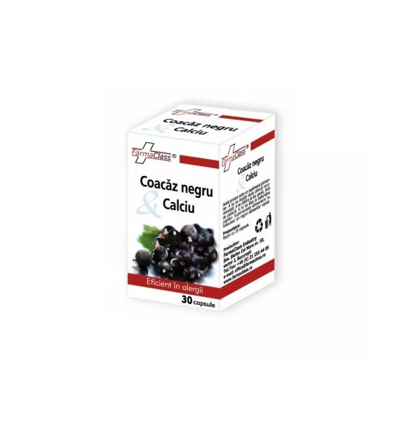 Coacaz Negru & Calciu, 30 Capsule, FarmaClass