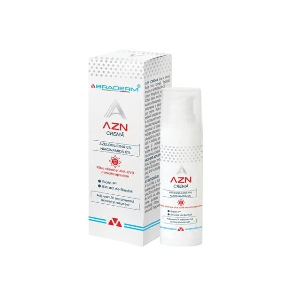Crema Antiacnee si Rozacee cu SPF30 AZN, 30 ml, Braderm