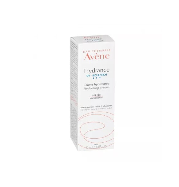 Crema Hidratanta pentru Ten Uscat si Foarte Uscat SPF 30 Hydrance Riche UV, 40 ml, Avene