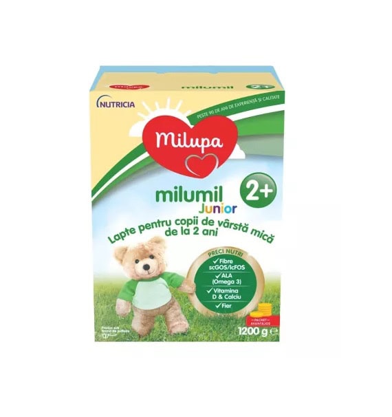 Milupa Milumil Junior +2 Ani, lapte de creștere pentru copii mici, 1200 g.