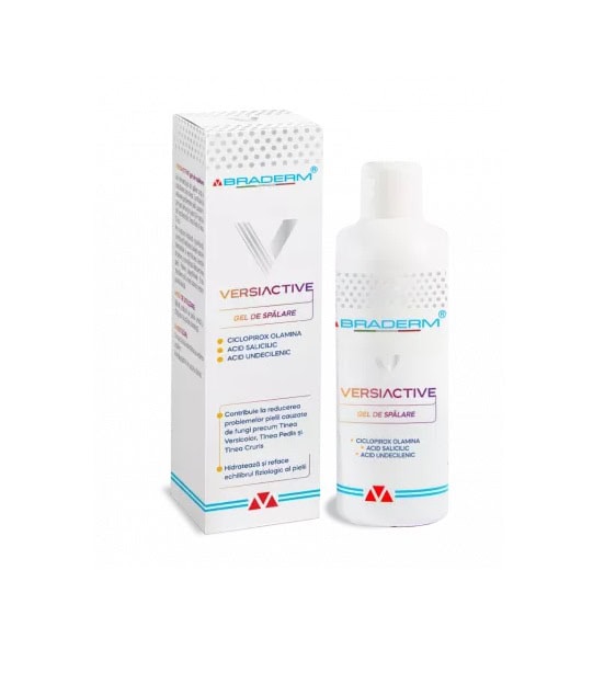 Gel de Spalare pentru Corp si Scalp Versiactive, 200 ml, Braderm