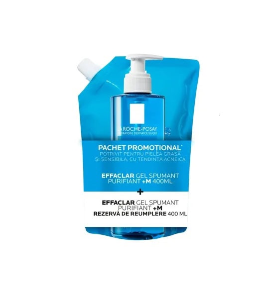 Gel Spumant Purifiant +M 400 ml + Rezerva De Reumplere 400 ml, La Roche-Posay