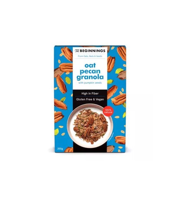 Granola cu Ovaz si Nuci Pecan, Vegan, Fara Gluten, 200 g, The Beginnings