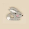 Jucarie Dentitie Cartoon Rabbit Grey, Little Prints