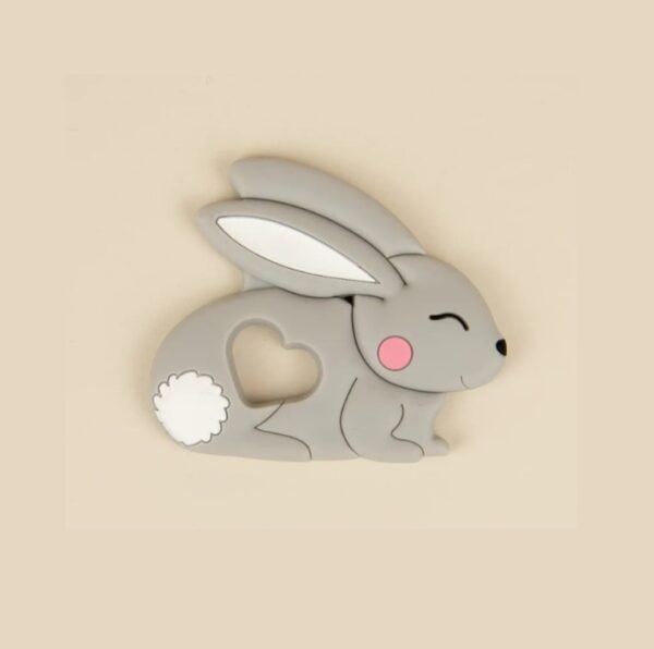 Jucarie Dentitie Cartoon Rabbit Grey, Little Prints