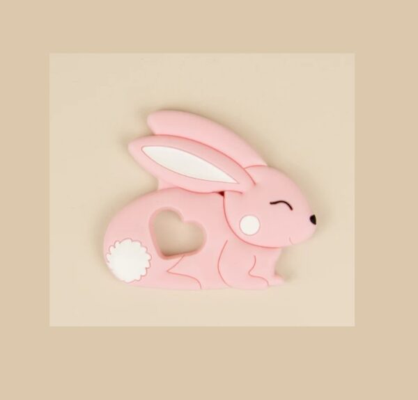 Jucarie Dentitie Cartoon Rabbit Pink, Little Prints
