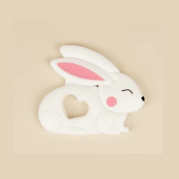 Jucarie Dentitie Cartoon Rabbit White, Little Prints