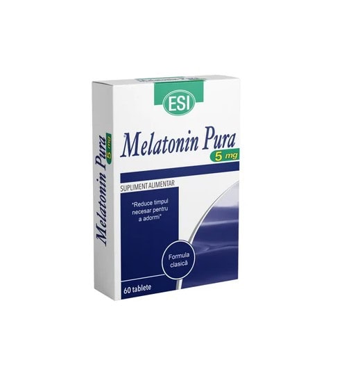 Melatonina Pura, 5 mg, 60 Tablete, EsiSpa