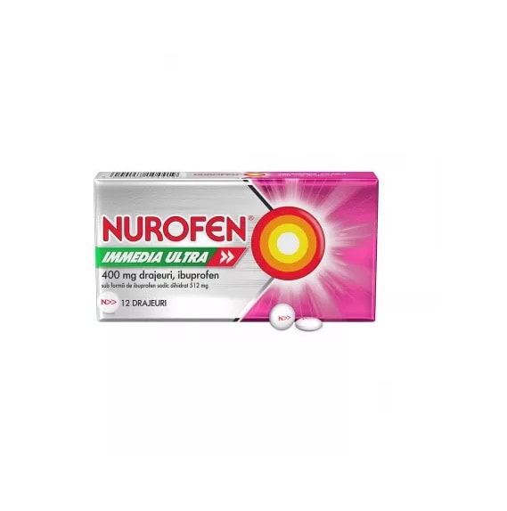 Nurofen Immedia Ultra, 400 mg, 12 Drajeuri, Reckitt Benckiser Healthcare