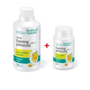 Pachet Evening Primrose + Vitamina E, 90 + 30 Capsule, Rotta Natura