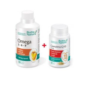 Pachet Omega 3-6-9, 90 Capsule + Coenzima Q10 15 mg, 30 Capsule, Rotta Natura
