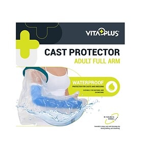 Protector impermeabil pentru gips, mana Protector impermeabil pentru gips și mână, Vitaplus, rezistent la apă.