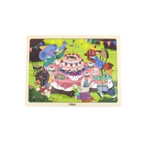 Puzzle din Lemn, Petrecere Aniversara, 24 Piese, Viga