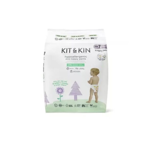 Scutece Hipoalergenice Eco Nr. 7 Chilotel XXL, +17 kg, 16 Bucati, Kit&Kin