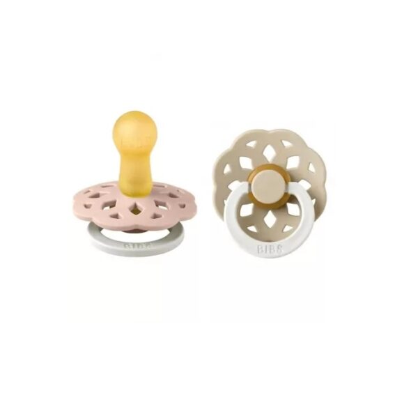 Set 2 Suzete Fosforescente cu Tetina Rotunda Boheme Glow Latex, +0 Luni, Blush Glow/Vanilla Glow, BIBS