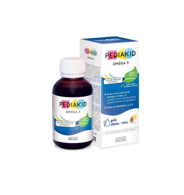 Sirop pentru Copii Omega 3 si Vitamina A,C,D,E cu Aroma de Cola, 125 ml, Pediakid