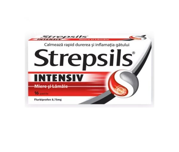 Strepsils Intensiv Miere si Lamaie, 16 Pastile, Reckitt Benckiser Healthcare