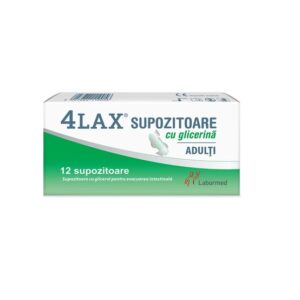 Supozitoare cu Glicerina pentru Adulti 4Lax, 2350mg, 12 Bucati, Solacium Pharma