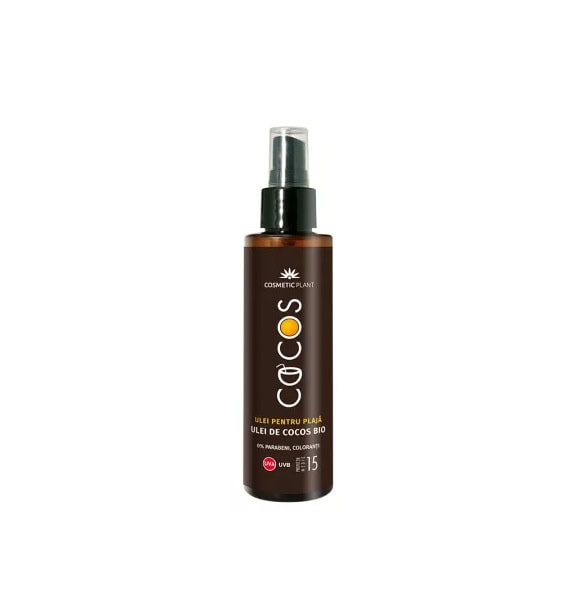 Ulei pentru Plaja Spf15, cu Ulei de Cocos, 150 ml, Cosmetic Plant