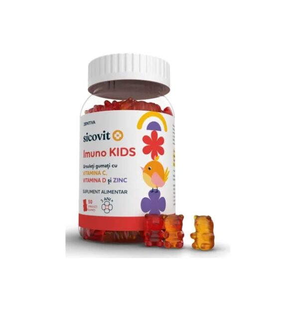 Ursuleti Gumati cu Vitaminele C, D si Zinc Imuno Kids, 50 Ursuleti, Sicovit