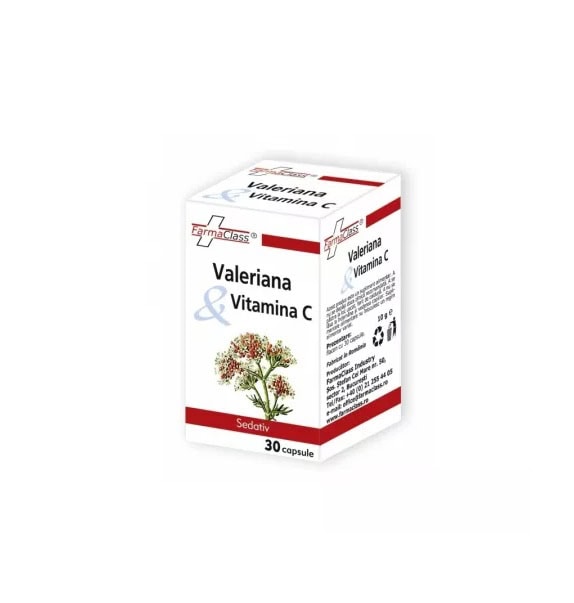 Valeriana si Vitamina C, 30 Capsule, FarmaClass