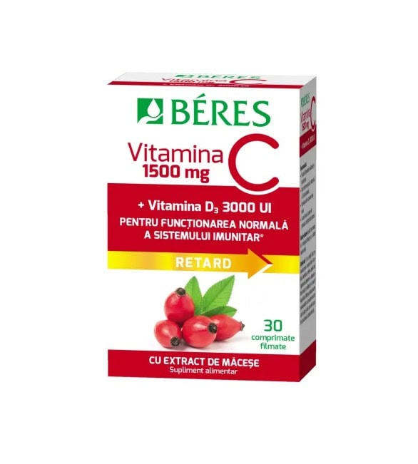 vitamina-c-1500-mg-vitamina-d3-3000-ui-retard-30-comprimate-filmate-beres-pharmaceuticals-O20109-farmacia-morpheus Vitamina C 1500 mg + Vitamina D3 3000 UI Retard, 30 Comprimate Filmate, Beres Pharmaceuticals