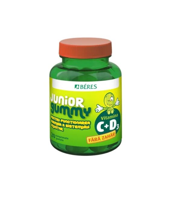 Vitamina C + D3 Junior Gummy, 20 Comprimate Gumate, Beres Pharmaceuticals