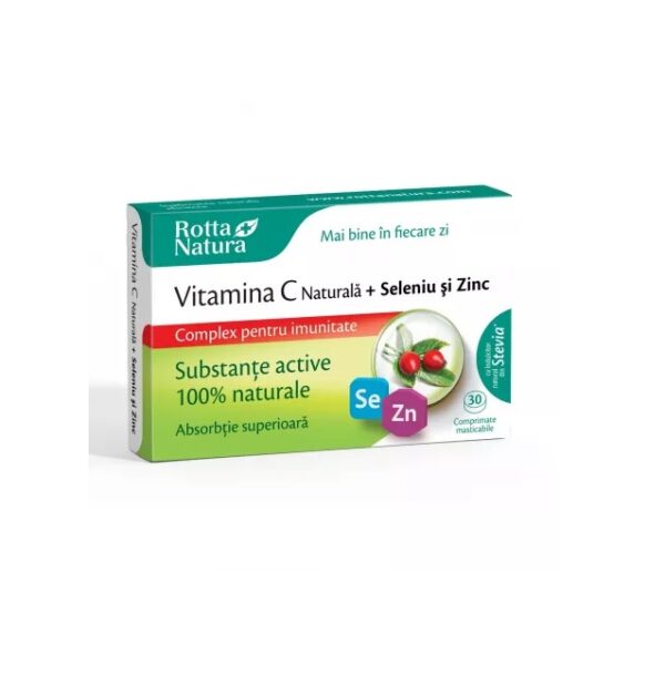 Vitamina C Naturala + Seleniu si Zinc, 30 Comprimate, Rotta Natura