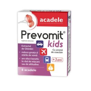 Acadele cu Aroma de Coacaze Prevomit Kids 3 Ani+, 6 Bucati, Zdrovit