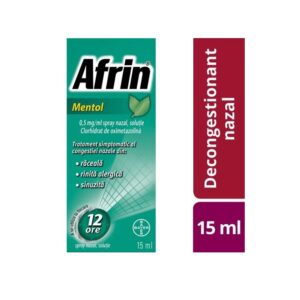 Afrin Mentol Spray Nazal, Soluție, 0,5 mg/ml, 15 ml, Bayer