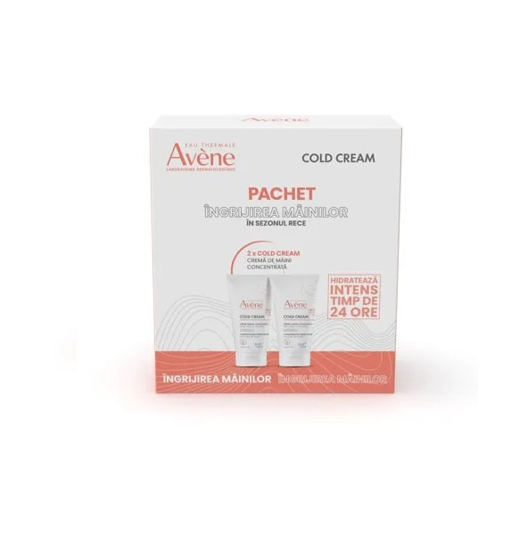 AVENE Pachet Crema Concentrata pentru Maini Cold Cream, 50 ml + 50 ml