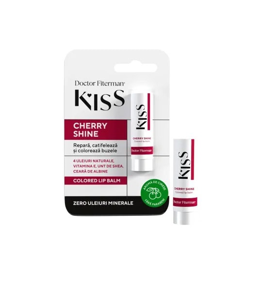 Balsam de Buze cu Aroma de Cirese Cherry Shine Kiss, 4.5 g, Doctor Fiterman