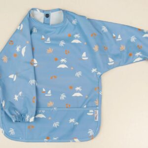 Baveta cu Maneca Lunga Diversificare Copii, Blue, Little Prints