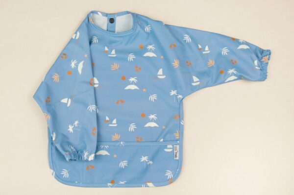 Baveta cu Maneca Lunga Diversificare Copii, Blue, Little Prints