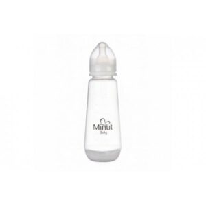 Biberon din Plastic cu Tetina Silicon 3+ Luni, 250 ml, Minut