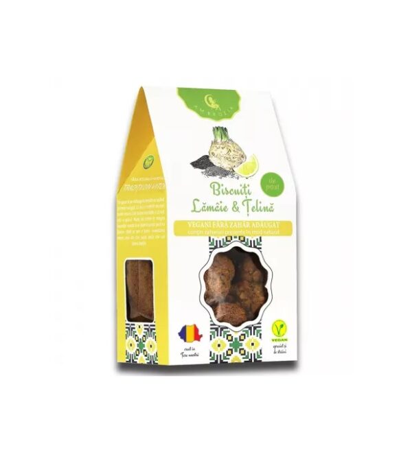 Biscuiti cu Lamaie si Telina, 130 g, Hiper Ambrozia
