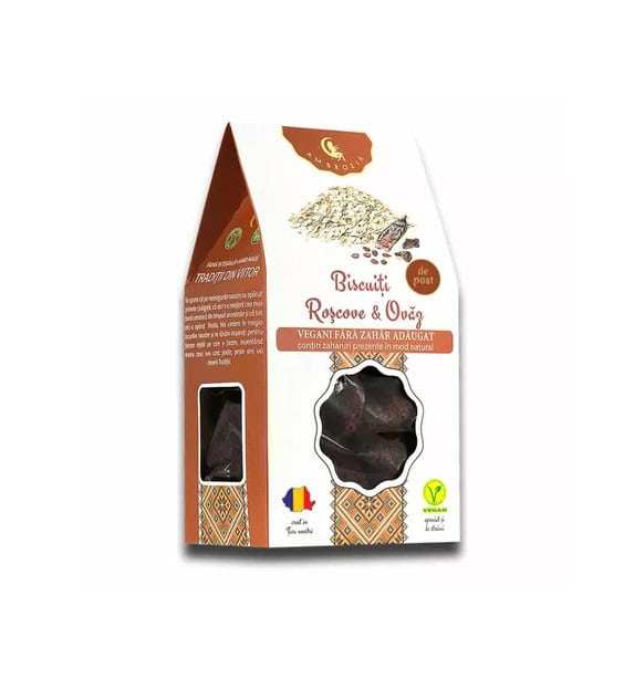 Biscuiti Vegani cu Roscove si Ovaz, 130g, Hiper Ambrozia