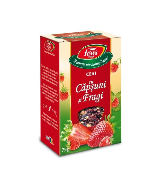 Ceai cu Capsuni si Fragi, 75 g, Fares