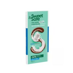 Ciocolata cu Lapte cu Indulcitor Stevia, 90 g, Sweet & Safe