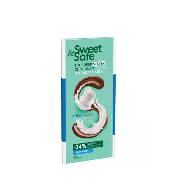 ciocolata-cu-lapte-cu-indulcitor-stevia-90-g-sweet-safe-O27622-farmacia-morpheus Ciocolata cu Lapte cu Indulcitor Stevia, 90 g, Sweet & Safe