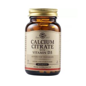 Citrat de Calciu cu Vitamina D3, 60 Tablete, Solgar