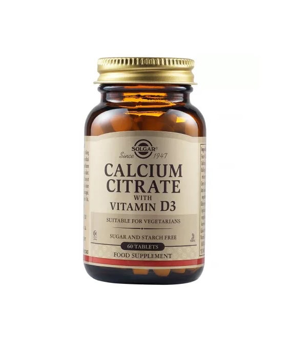 Citrat de Calciu cu Vitamina D3, 60 Tablete, Solgar