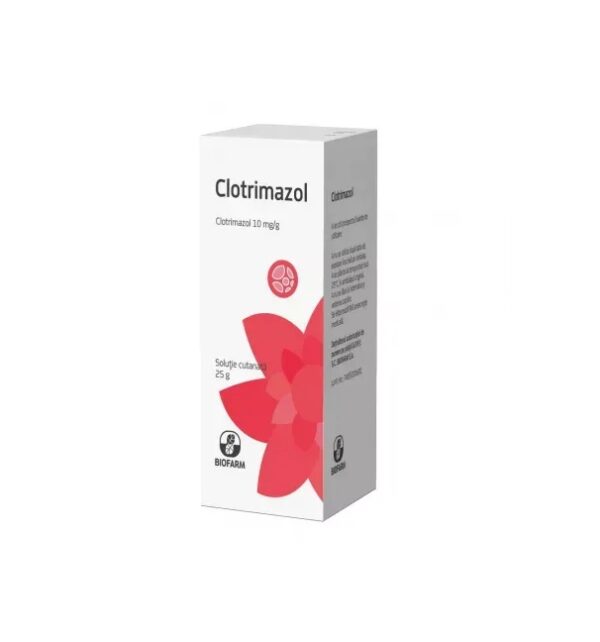 Clotrimazol Solutie, 10 mg/g, 25 g, Biofarm