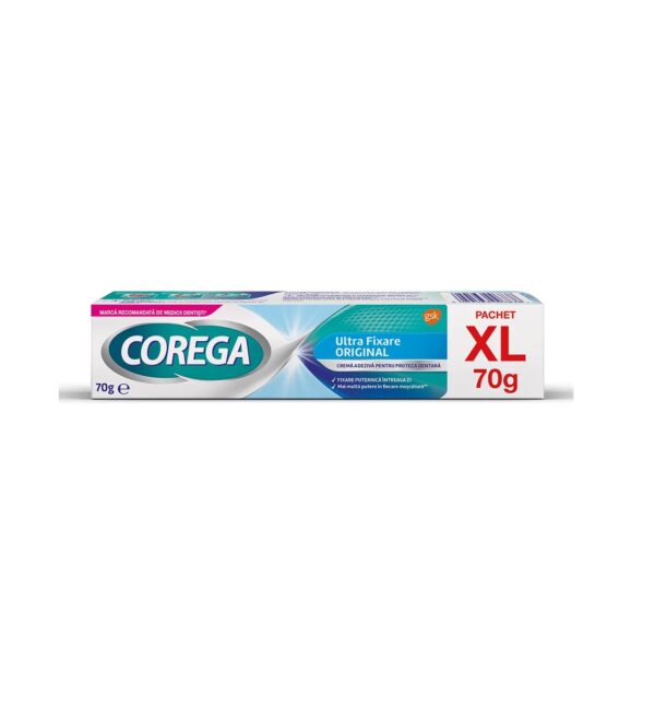 Crema Adeziva Corega pentru Proteza Dentara Ultra Fixare Original, 70g, Haleon