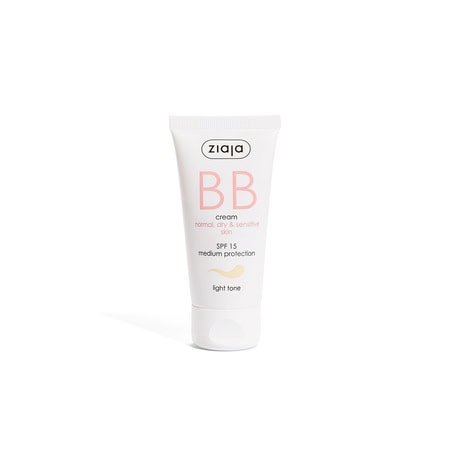 Crema BB cu SPF15 Nuanta Deschisa pentru Ten Normal Uscat, 50 ml, Ziaja